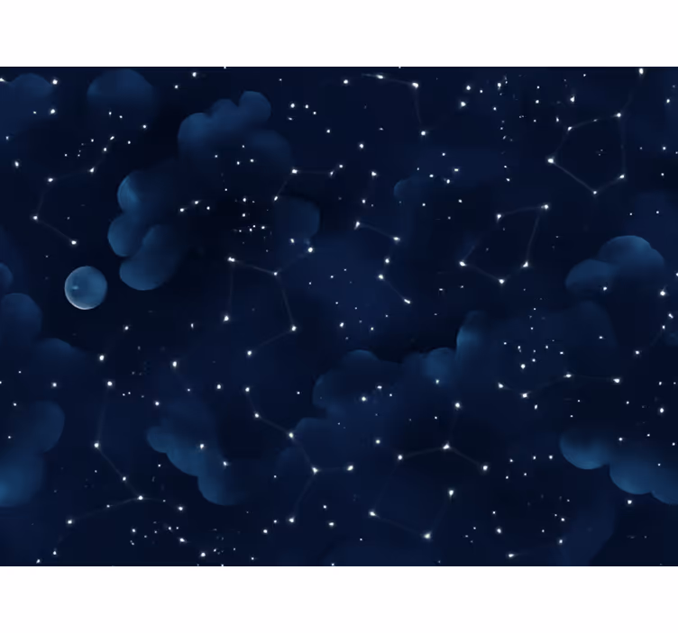 Master bedroom wallpaper navy blue sky with stars - TenStickers