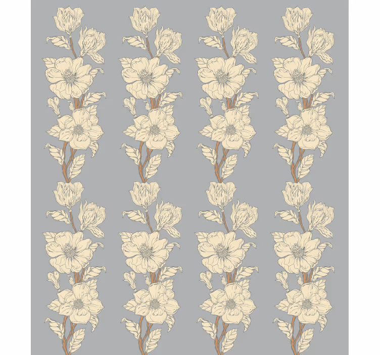 Flowers wallpaper in new nostalgic magnolia style - TenStickers