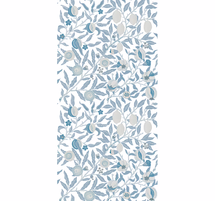 Flowers wallpaper in blue victorian style - TenStickers