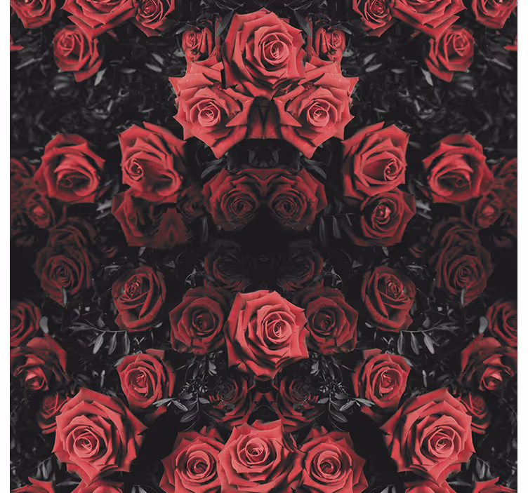 Flowers wallpaper beautiful red roses - TenStickers