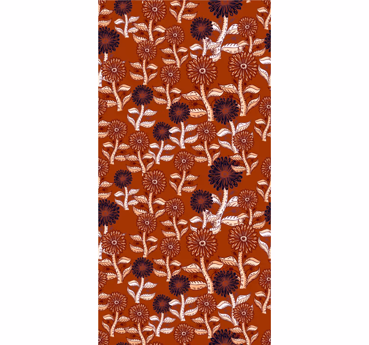 Floral wallpaper african style abstract sunflower design - TenStickers