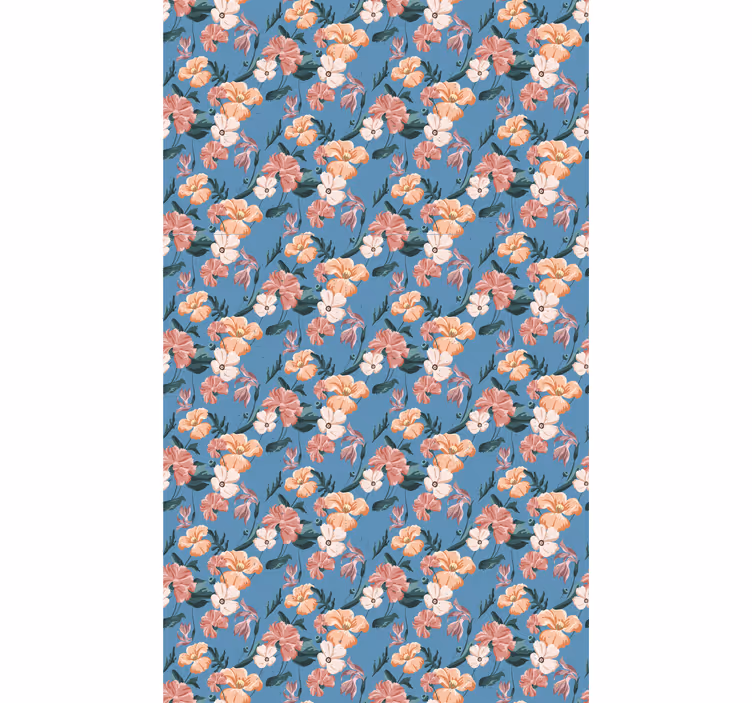 Floral wallpaper flowerprint 'flower jeans' - TenStickers