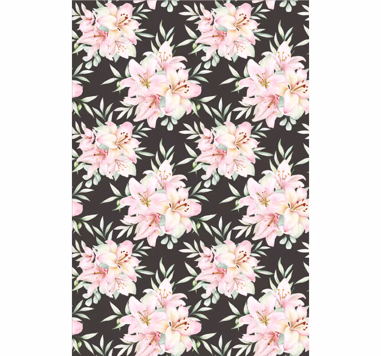 Floral wallpaper watercolor lilies design - TenStickers