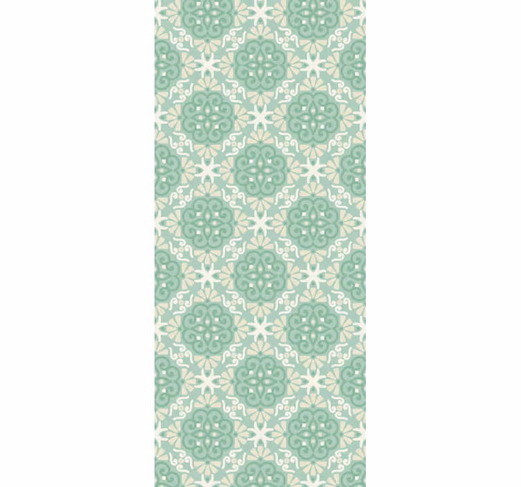 Wall paper in bedroom nordic green floral design - TenStickers