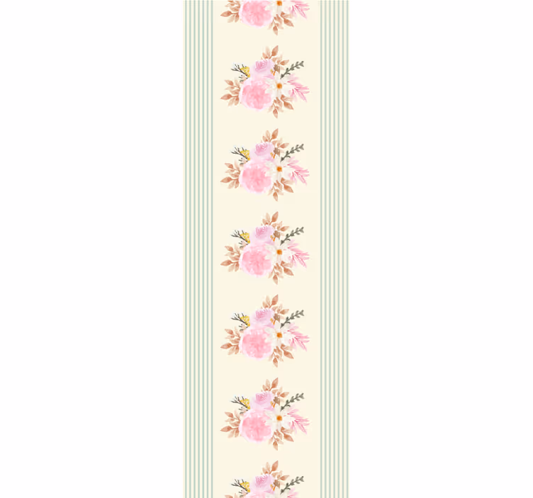 Wall paper in bedroom french provincial striped floral - TenStickers