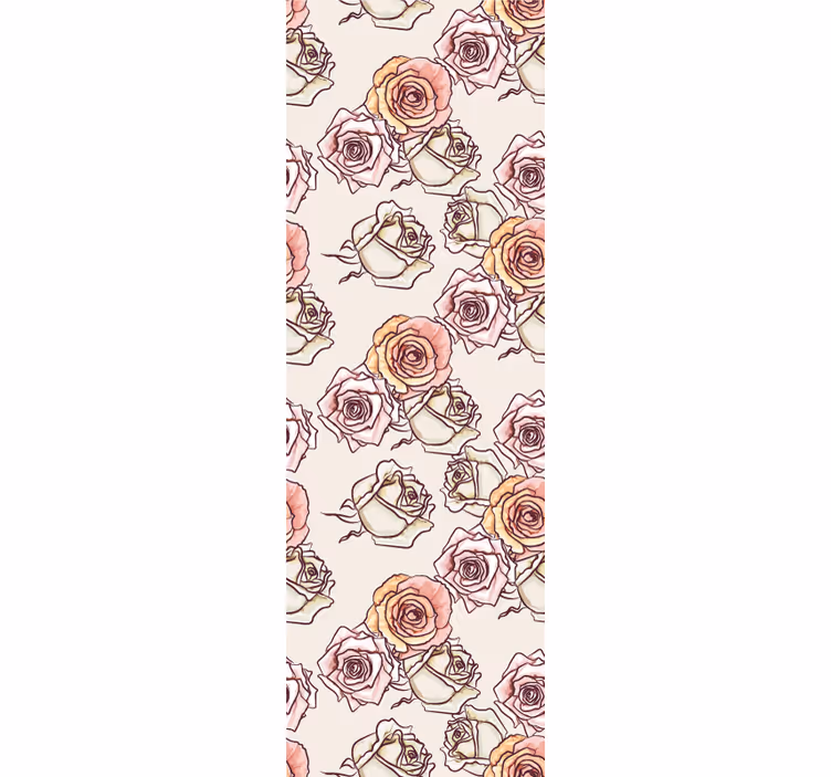 Wall paper in bedroom roses pattern english style - TenStickers