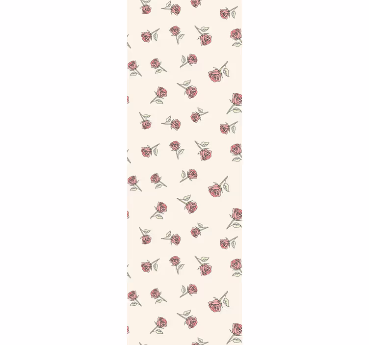 Romantic vintage rose pattern wall paper in bedroom - TenStickers