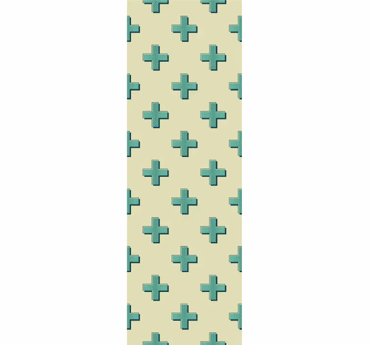 Wall paper in bedroom with colorful crosses - TenStickers