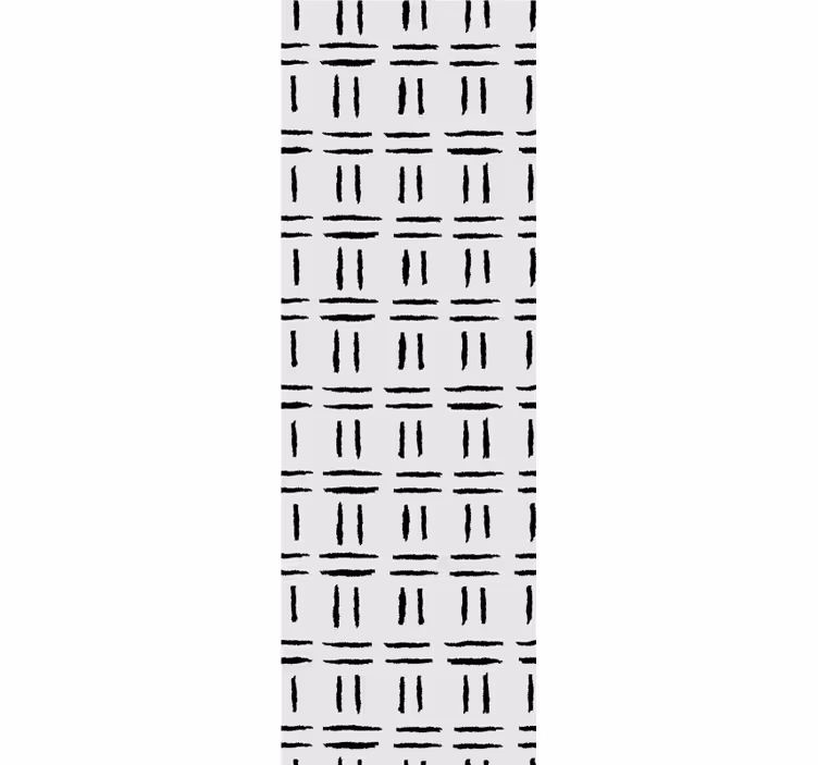 Wall paper in bedroom grid background ink brush pattern - TenStickers