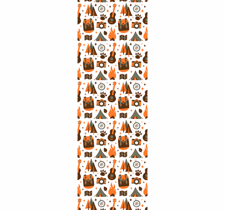 Mountains bear wood fire wall paper in bedroom - TenStickers