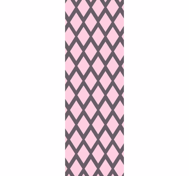 Pink and gray rhombuses design wall paper in bedroom - TenStickers