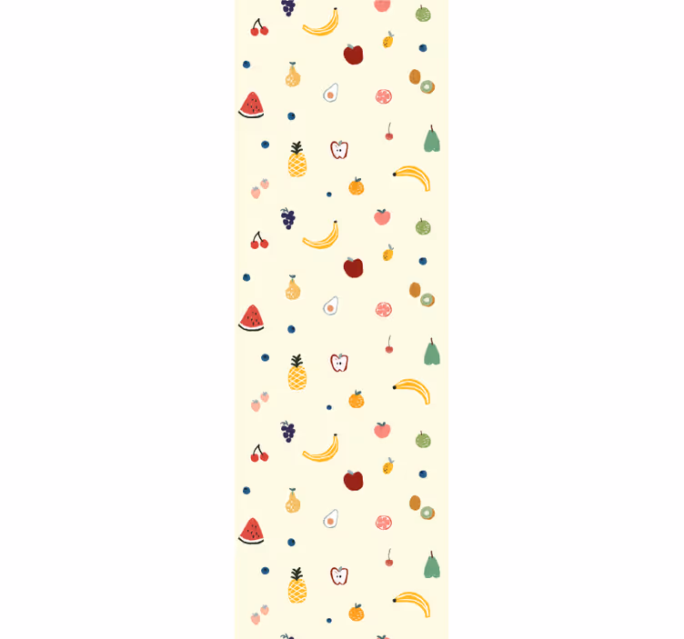 Wall paper in bedroom with colourful little fruits - TenStickers