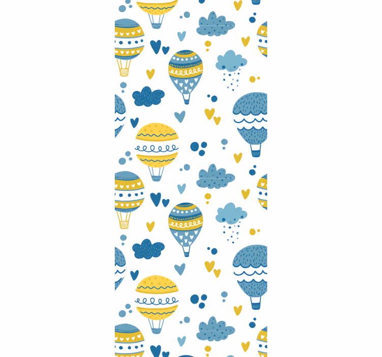 Wall paper in bedroom with colorful balloons and clouds - TenStickers