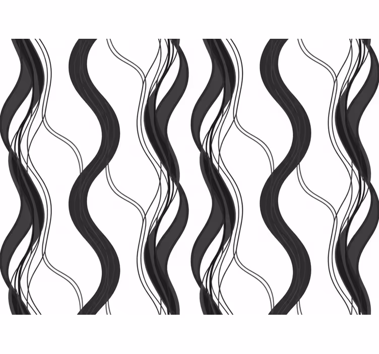Master bedroom wallpaper wavy black design - TenStickers
