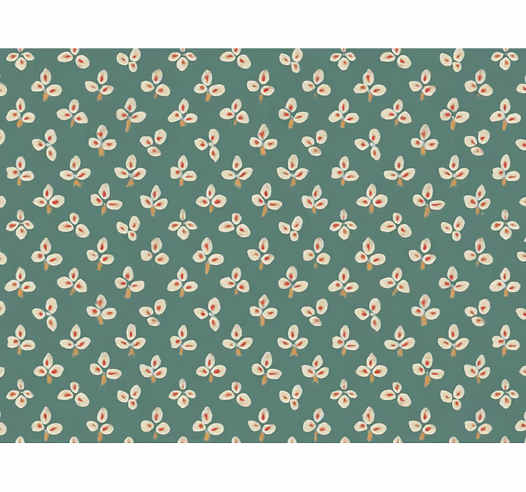 Abstract wallpaper in soft teal pressed petals - TenStickers
