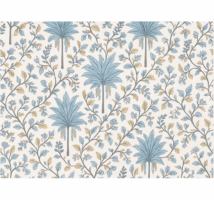 Wallpaper of a tree in muted teal botanical palms - TenStickers