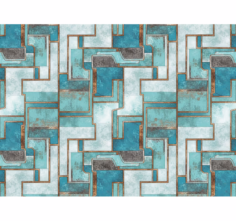 Wallpaper industrial in turquoise - TenStickers