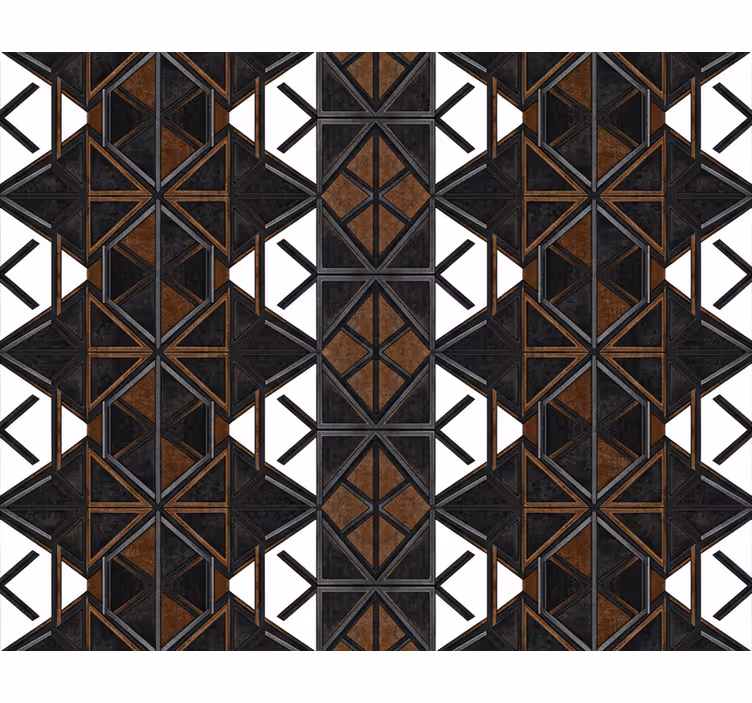 Wallpaper industrial geometric black brown - TenStickers