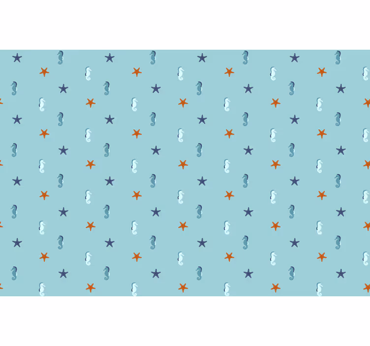 Blue wallpaper in nautical design - TenStickers