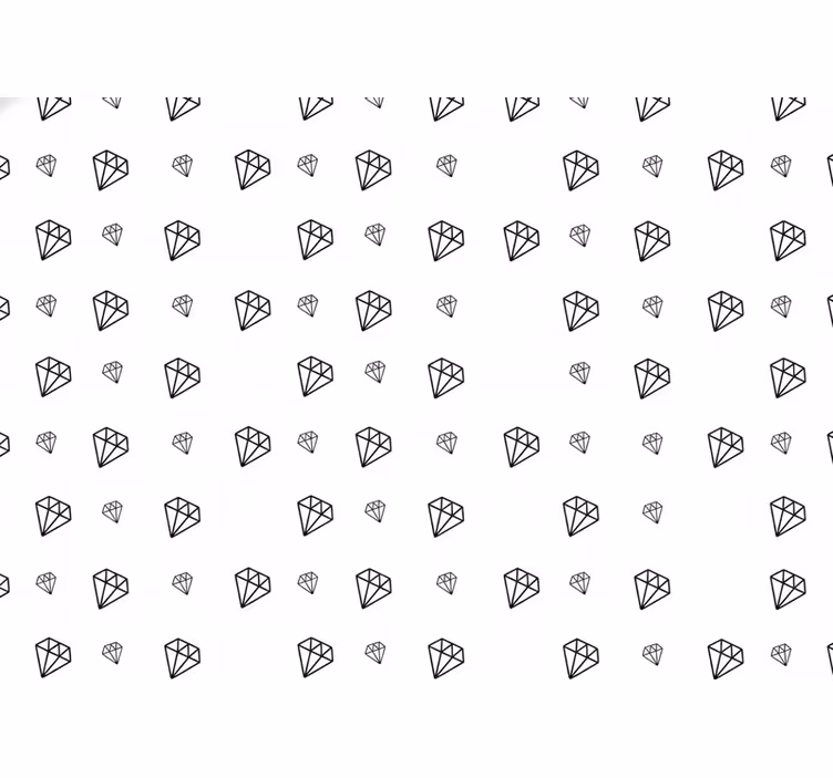 Wallpaper white black diamonds design - TenStickers