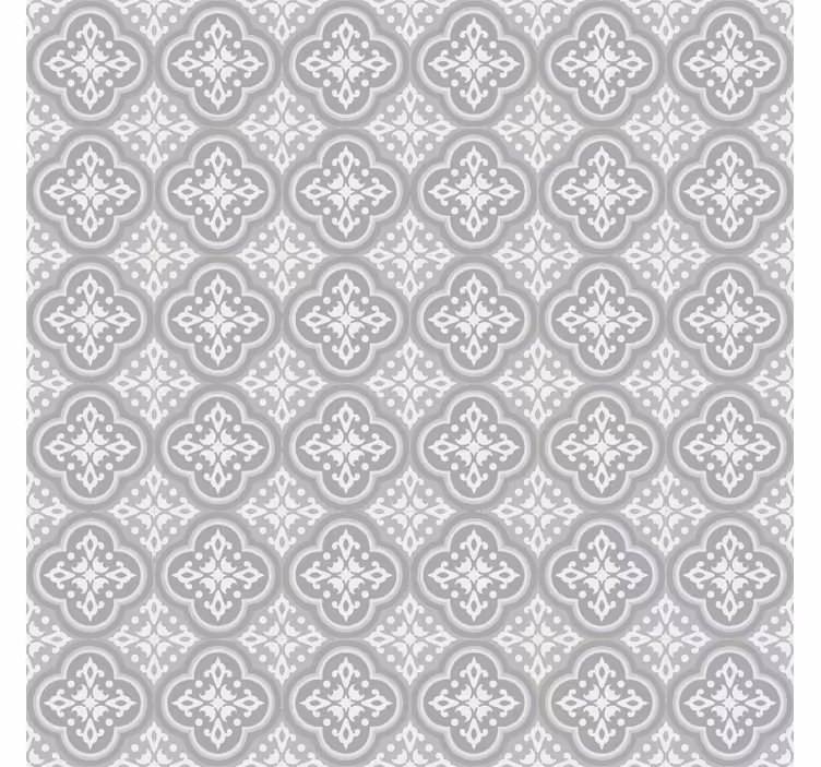 Grey wallpaper grey hydraulic tiles - TenStickers