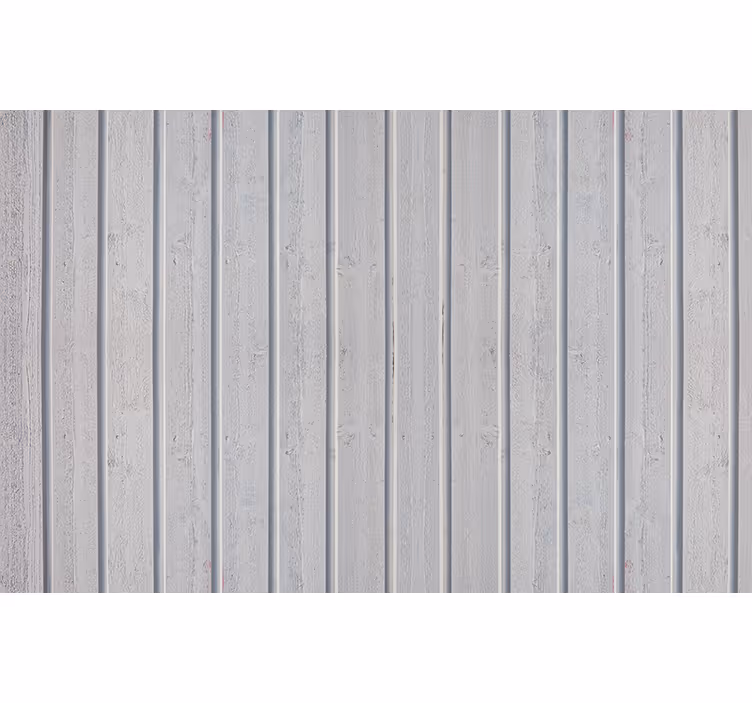 Grey wallpaper with white wood planks - TenStickers