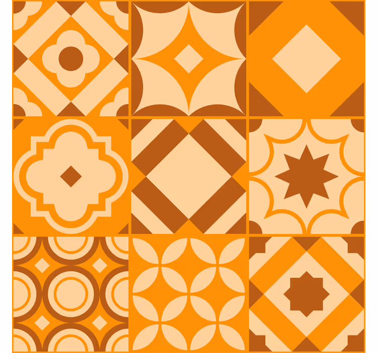 Wallpaper terracotta rustic tiles design - TenStickers