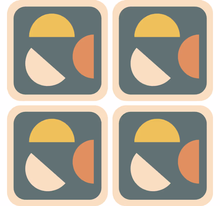 Wallpaper terracotta semi-circles and rectangles art - TenStickers