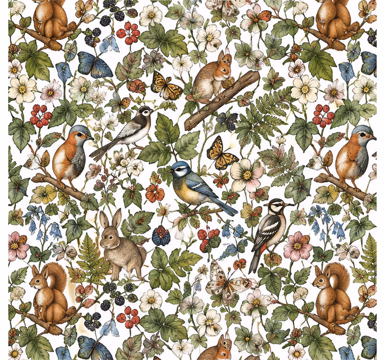 Colorful forest life leaves wallpaper - TenStickers