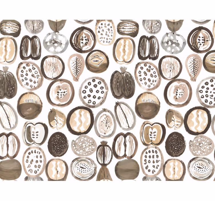 Kitchen wallpaper brown fruit design - TenStickers