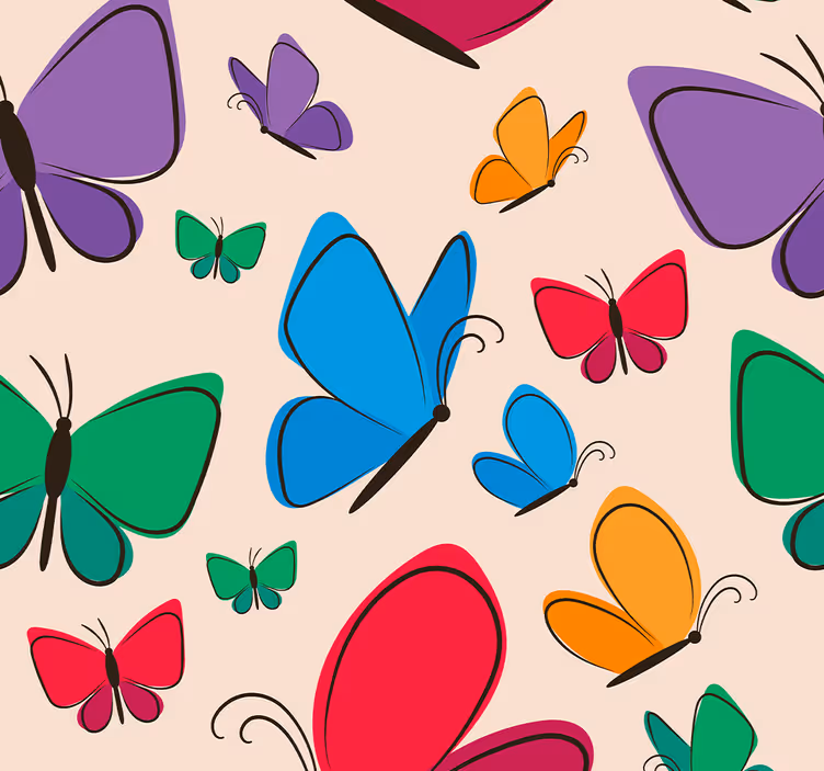 Butterflies Flying for kids Butterfly Wallpaper - TenStickers