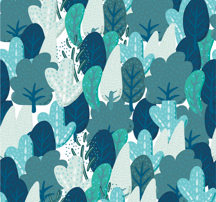 Lush Leaf Pattern leaves wallpaper - TenStickers