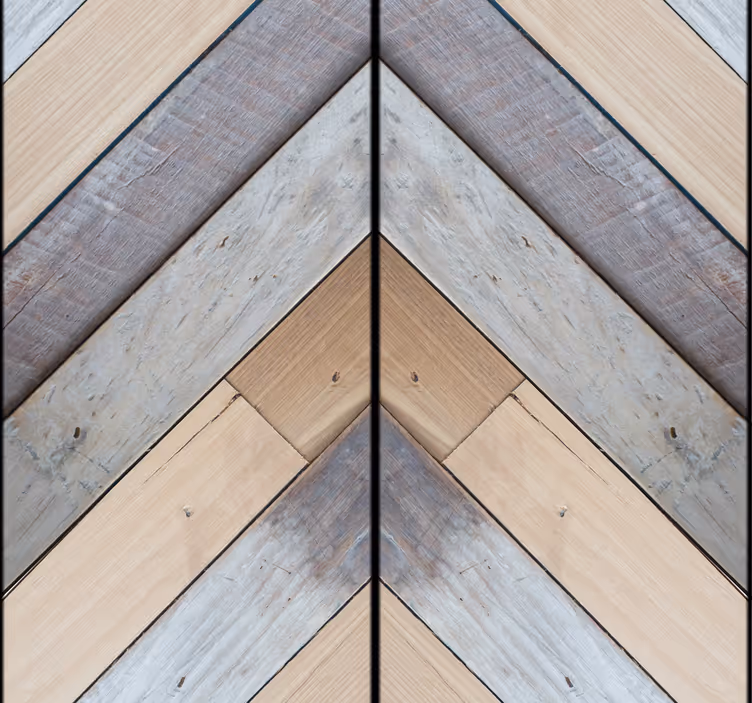 Chevron Wood Pattern wallpaper geometric - TenStickers