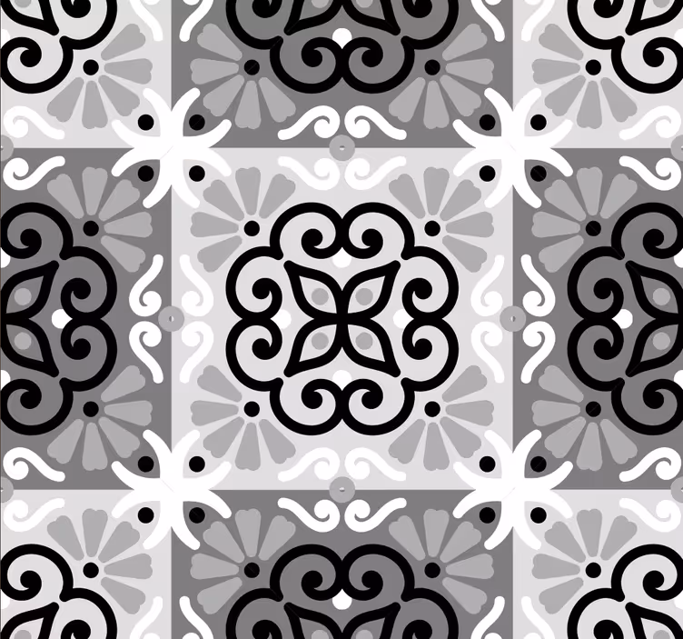 Ornate Tile Pattern wallpaper effect tiles - TenStickers
