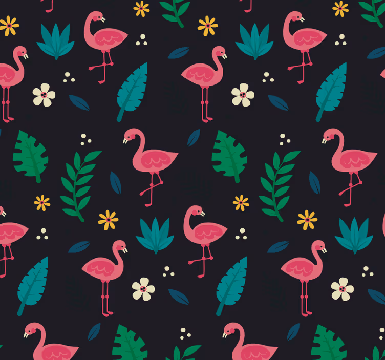 Flamingo Pattern animals wallpaper - TenStickers