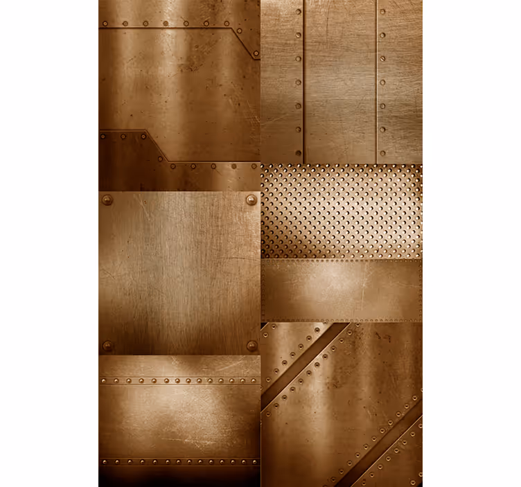 Metallic Texture Panels wallpaper industrial - TenStickers