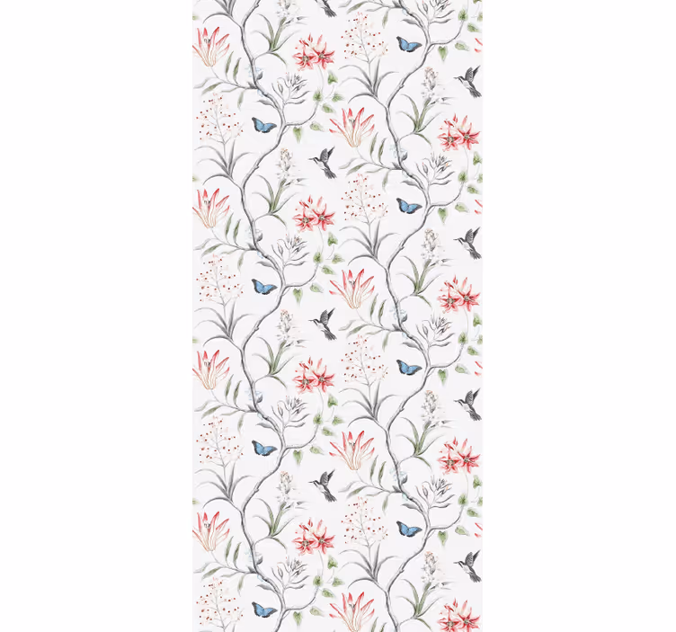 Floral Bird Pattern floral wallpaper - TenStickers