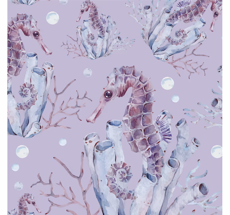 Seahorse Illustration animals wallpaper - TenStickers