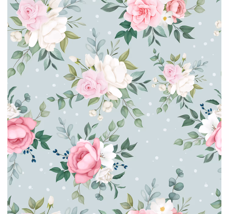 Floral Vintage flowers wallpaper - TenStickers