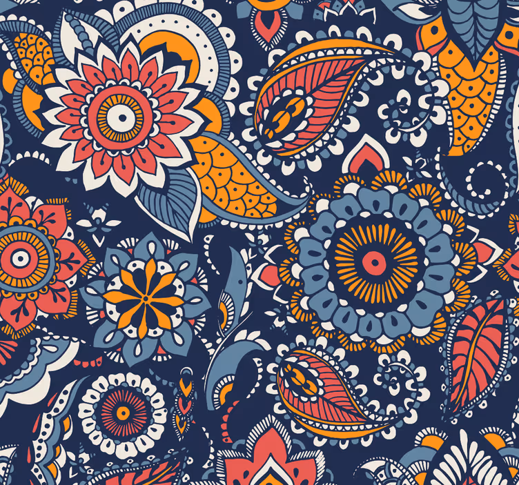 Paisley Ornamental ornamental wallpaper - TenStickers