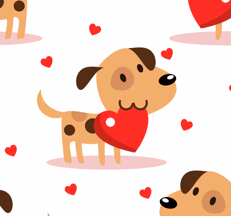 Puppy Love cute dog wallpaper - TenStickers