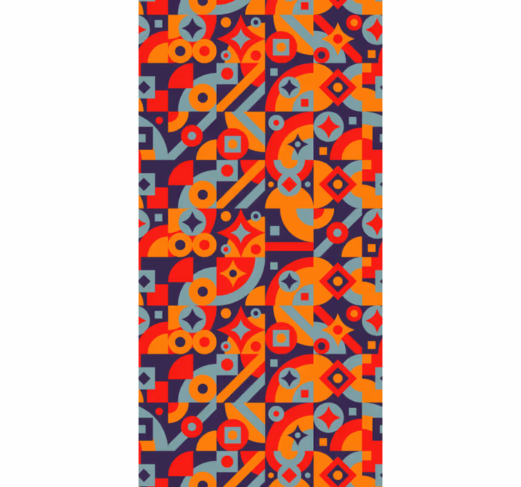 Geometric Motifs retro wallpaper - TenStickers