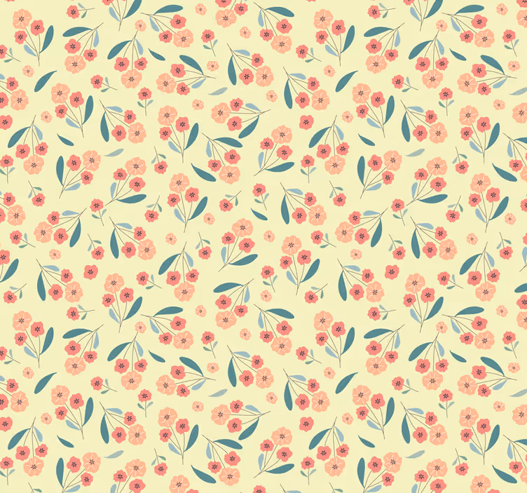 Floral Simplicity flowers wallpaper - TenStickers