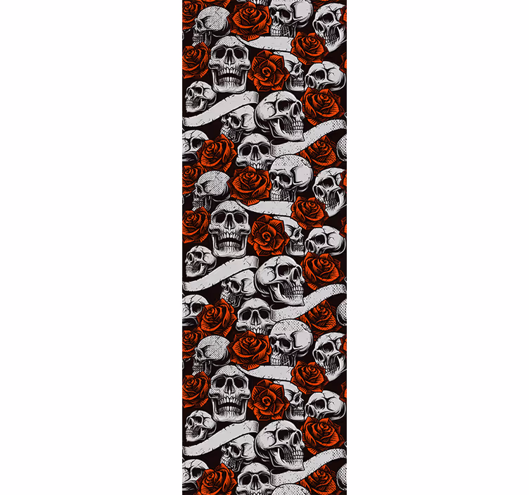 Flowers wallpaper gothic skull florals design - TenStickers