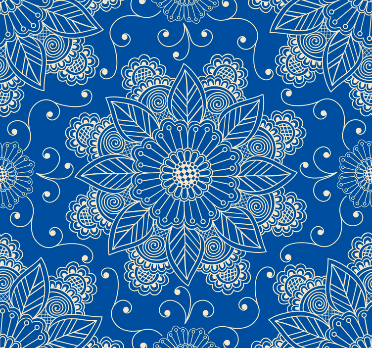 Ornate Blossoms floral wallpaper - TenStickers