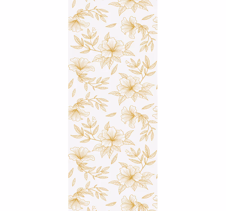 Golden Floral Elegance floral wallpaper - TenStickers