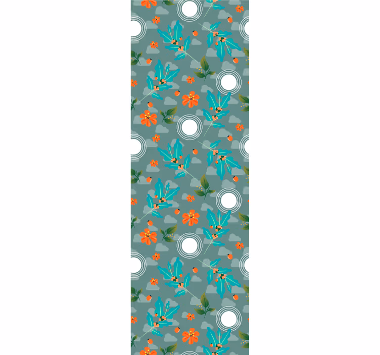 Floral Geometric wallpaper for dining area - TenStickers