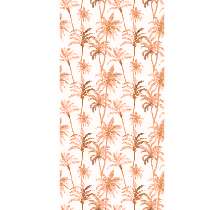Red palmtrees Bathroom Wallpaper - TenStickers