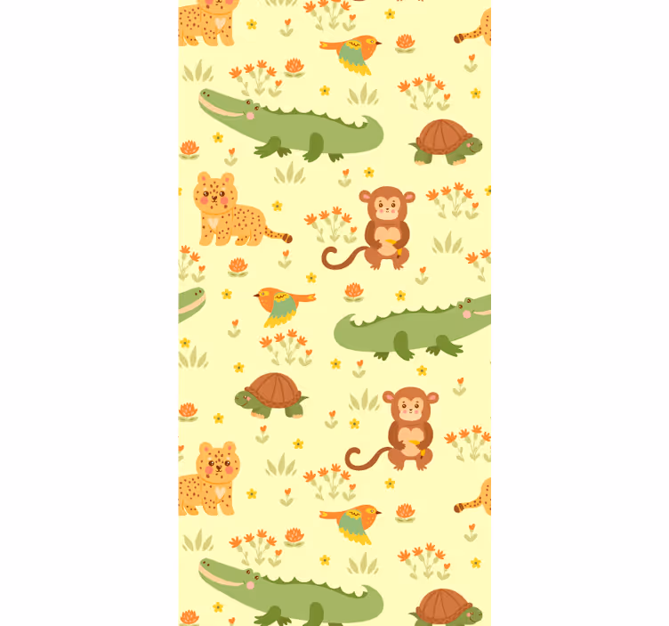 Jungle Fauna Motif animals wallpaper - TenStickers