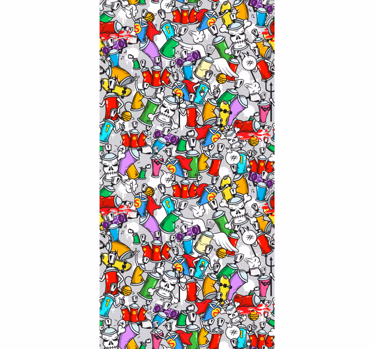 Colorful vibrant graffiti cans Art Wallpaper - TenStickers